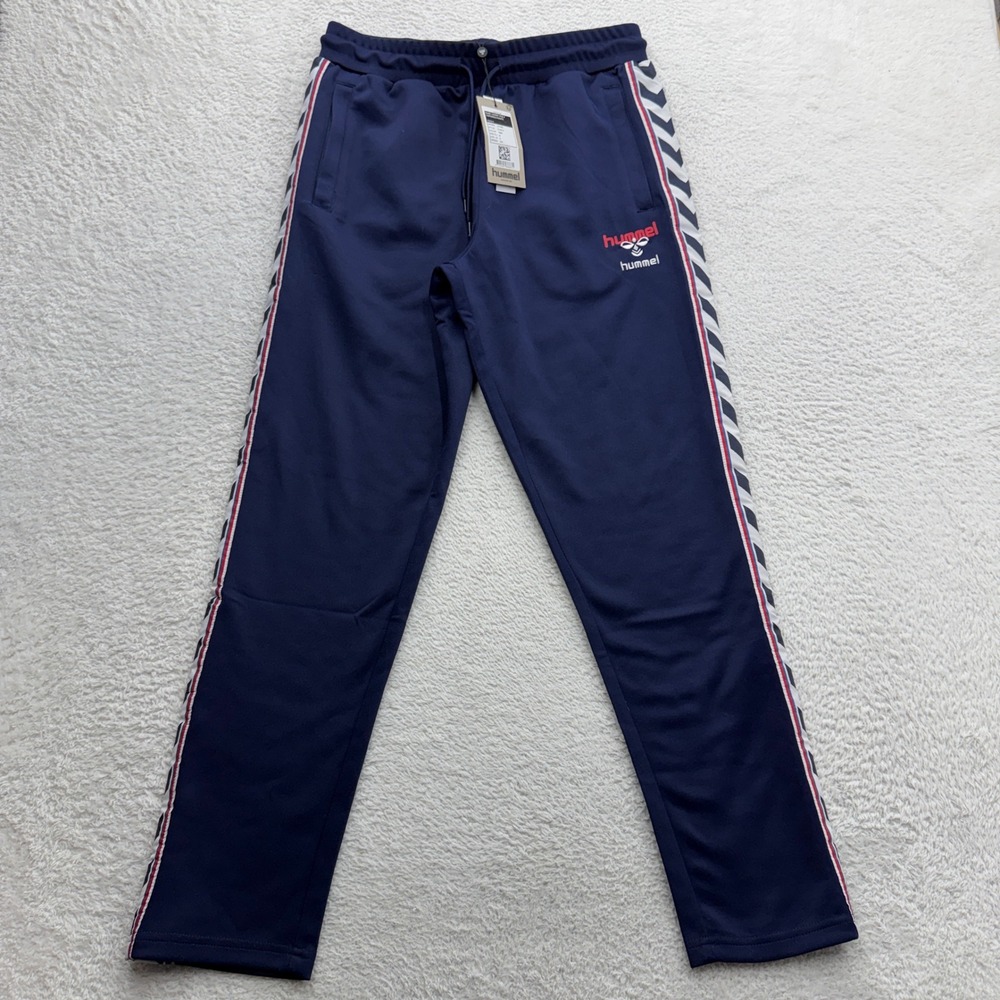 Hummel hmlIC Lerby Poly‎ Tapered Pants Navy Blue Mens Small Track Joggers 214310